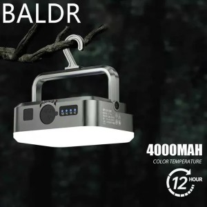 BALDR Rechargeable Solar LED Camping Lantern IPX6 Waterproof Portable Torch Fill Light Tent Lamp Work Outdoor Lighting 4000MAHLX241113