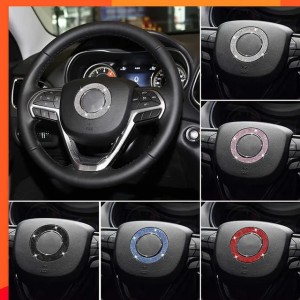 Bling Car Steering Wheel Emblem Sticker Accessories Diamond Rhinestone Auto Interior Badge Decal Cover Trim for Jeep