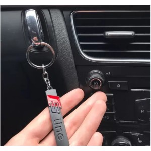 S line metal Car Keychain Key Chains Rings Fob Fits for Audi Sline Logo Keyring A3 A4 A6 A7 A8 TT RS Q5 Q7 Car Styling (silver or black)
