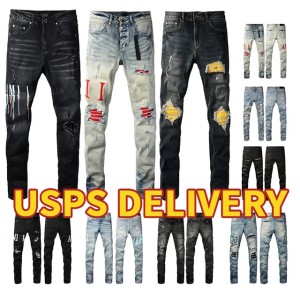 mens denim jeans designer jeans luxury fashion men jean cool style denim Casual designer pant distressed ripped biker black blue jean slim fit motorcycle (Size Size Guide)