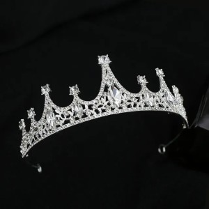Cross-border bridal jewelry Korean wedding accessories Crystal Children's Crown Princess headdress alloy rhinestone headband in stock