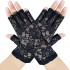 Sun protection fingerless bridal lace half finger gloves women's short floral gloves for wedding opera Tea Party