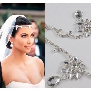Hot Sell Kim Kardashia Real Images Rhinestone Beautiful Shining Crystal Wedding Bridal Wedding Hair Piece Accessory Jewelry Tiaras CPA318
