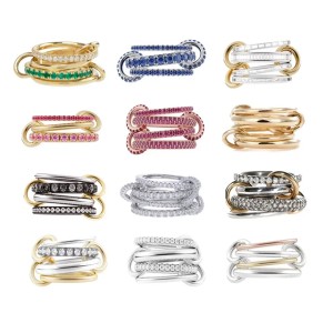 Buyers' Picks2025 New High Quality 3 Colors 4 Links Stacked Rings Micro Pave Cubic Zircon Mix Color Multi Pieces Stack Full Finger Women Jewlery