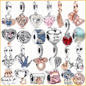 925 Sterling Silver Red Ladybug Charm Beads Suitable for Primitive Bracelet Women Jewelry Gift