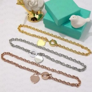 jewelry set 925 Silver Love Necklace+Bracelet Set Wedding Jewelry Heart Pendant Necklaces Bangle Sets 2 in 1 Christmas gift (Silver)