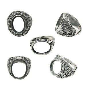 Beadsnice Thailand Silver Rings Setting With Oval Cabochon Base for Man Handmade Jewelry Setting Ring Blank Nice Gift Item ID 34074