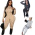 Spring And Autumn Designer Bodysuits Sexy Womens Jumpsuits Fashion Print Tight Multi Color Rompers One Piece Clothing Spring And Autumn Designer Bodysuits Sexy Womens Jumpsuits Fashion Print Tight Multi Color Rompers One Piece Clothing