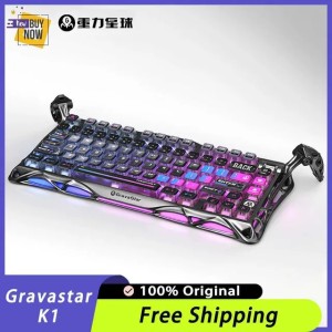 Gravastar K1 Mechanical Keyboard Bluetooth Wireless Aluminum Alloy TriMode RGB Light ESports Gaming Keyboard PC Accessories z250711MY5FC251010 (purple)