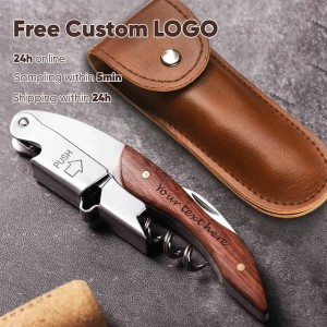 Free Personalised Corkscrew Engraved Wine Opener With Holster Wood Handle Bottle Opener Fathers Day Birthday Gifts Man Present