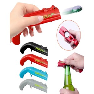 Portable Cap Gun Bottle Opener Beverage Beer Bottle Opener Launcher Bar Tool Drink Opening Shooter Wine Accessories1673928 (Black)