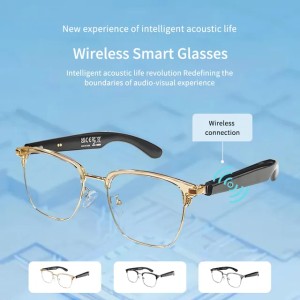 LIGE Smart glasses, adaptive photochromic lenses with light, open ear speakers and microphones Wireless call music control sports outdoor glasses