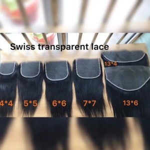 Swiss Transparent HD Lace Frontals Closures 4x4 5x5 6x6 7x7 13x4 13x6 Ear To Ear Pre Plucked With Natural Hairline (Kinky Curly)