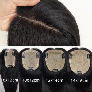 Silk Base Toppers 4 Sizes Breathable Natural Scalp Top Virgin European Human Hair Pieces For Women