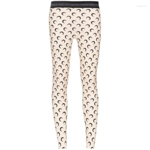 Women's Leggings Ice Silk Moon Printing Pants Elastic Tight Inner Outer Wearing Yoga Sports Casual One Piece Pantyhose Trousers