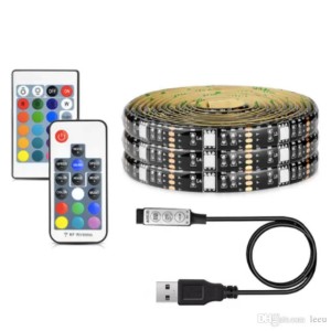5050 DC 5V USB RGB LED Strip 30LED/M Light Strips Flexible Waterproof Tape 1M 2M 3M 4M 5M Remote For TV Background (Emitting RGB)