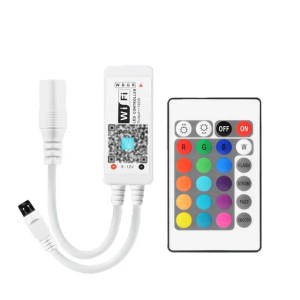WiFi Mini RGB RGBW LED Controller DC12V With 24Key Remote Control For RGB LED Strip Smart Phone APP Control