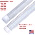 LED Tube 8FT Shop Light Fixture 120W Cooler Door Freezer Bulbs 2ft 4ft 5ft 6ft V Shape Integrated Lamps (Emitting Cold White)