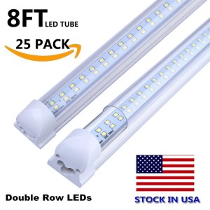 T8 8ft LED Shop Light 4 Rows 120W Integrated Tube Lamp V Shape LED Tube 4ft 5ft 6ft 8 ft LED Garage Lighting Fixture (Emitting Cold White)