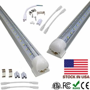 V-Shaped Integrate T8 LED Tube 2400MM 4 5 6 8 ft Feet LED shop light 8ft 4ft LED Light bulb cooler Door Lighting (Emitting Cold White)