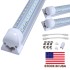 V-Shaped Integrate T8 LED Tube 2400MM 4 5 6 8 ft Feet LED Fluorescent Lamp 8ft 4ft LED Light Tubes Cooler Door Lighting (Emitting Cold White)