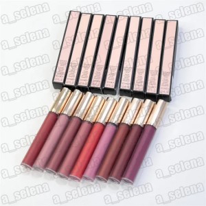 9 Colors Liquid Matte Lip Colour Transfer Proof Liquid Lipstick Lipgloss Makeup Moisturizing Lip Gloss 6.5ml (With logo)