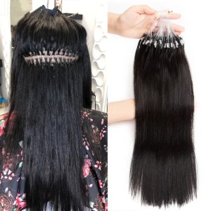 Straight Micro Loop 100% Human Hair Extensions 12