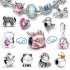 925 Silver Fit Charm New Pink Enamel Flying Pig Talisman Bead Dangle Fashion Charms Set Pendant DIY Fine Beads Jewelry