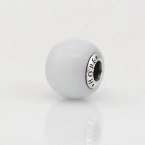 Loose Gemstones S925 Silver Bead HOPE Small Hole Charm For Essence Bracelet Bangle Jewelry