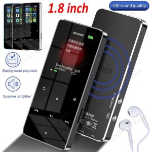 NEW 1.8 inch metal touch button MP3 MP4 music player Walkman Built-in 8GB Bluetooth 5.0 support TF card, with FM radio alarm clock clock e-book Speaker