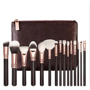 High quality Makeup Brush 15PCS/Set Brush With PU Bag Professional Brush For Powder Foundation Blush Eyeshadow (Handle As picture)