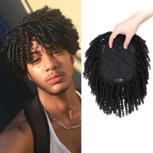 6 Inch Dreadlocks Synthetic Hair Topper Guleless Wig Toupee Headband Gradient Conical Clips in Hairpiece for Men Women 241102