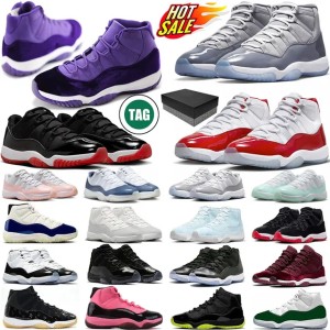 With Box 11 11s Mens Basketball Shoes 2025 Bred Cherry Cool Grey UNC Space Jam Blue Pink Igloo Men Women Trainers Outdoor Sports Sneakers size 5513wx10/31 (Size Size Guide)