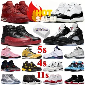 With Box Basketball Shoes 4s 5s 11s 3s Black cats Designer Shoes Thunder Cherrys Metallic White Cement Reima Gined Nigel Syest Sports Sneakers Size 3650wx10/31 (Size Size Guide)