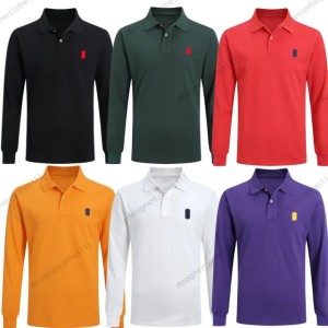 Long-sleeved polo shirt Designer mens polo shirt golf shirt horse America Embroidery womens letterT-shirts printing summer casual polos (Size Size Guide)