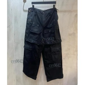 Men's Plus Size Pants Round neck embroidered and printed polar style summer wear with street pure cotton 25t