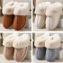 Free shipping Winter Warm Flat Fur Slippers womens Faux Suede Fluffy Furry Home Slides women Comfort Non Slip indoor or Cotton Shoes mens designer sliders eur 36-45 (Size Size Guide)