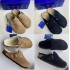 Boston clogs big size eur35-46 Shearling slippers winter slides soft footed platform german Slipper Fur Suede Leather Slippers nubuck wood cork bostonClogs fjhq (Size Size Guide)