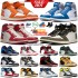 Jumpman 1 OG 1s Basketball Shoes Men Women High-top Sneakers Palomino UNC toe Lost and found Sneaker university blue washed patent bred dark mocha lucky j1 Trainers (Size Size Guide)