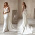 Satin V Neck Mermaid Wedding Dresses Bridal Gowns With Sweep Train Bow Back 2025 Arabic Custom Made Vestido De Novia Ne (Size Size Guide) Satin V Neck Mermaid Wedding Dresses Bridal Gowns With Sweep Train Bow Back 2025 Arabic Custom Made Vestido De Novia Ne (Size Size Guide)