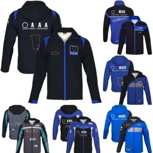2023 New Moto Racing Team Hoodie Motorcycle Ride Blue Keep Warm Jackets Zip Fleece Sportswear Motocross Men's Windproof Zipper Jacket