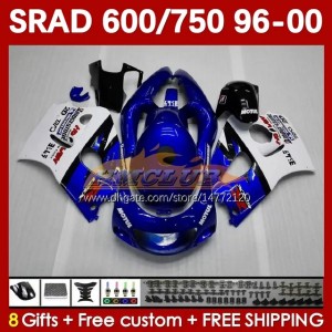 Motorcycle Fairings For SUZUKI SRAD GSXR 750 600 CC 600CC 750CC 96-00 168No.16 GSXR750 GSXR-600 96 97 98 99 00 GSX-R750 GSXR600 1996 1997 1998 1999 2000 Body Factory Blue