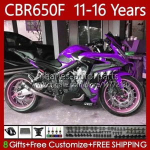 Body Kit For HONDA CBR 650F CBR650F 11 12 13 14 15 16 Fairings 73No.90 CBR 650 CBR650 F 2011-2016 650CC CBR-650F CBR-650 2011 2012 2013 2014 2015 2016 Bodywork Shark purple