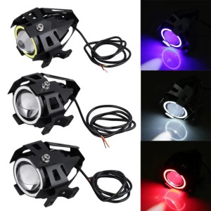 Motorcycle electric car lamp U7 laser gun angel eye lens LED headlight 15W (Emitting Blue)