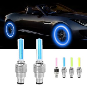 4PCS Car Wheel LED Light Motocycle Bike Light Tire Valve Cap Decorative Lantern Tire Valve Cap Flash Spoke Neon Lamp for Yamaha (choose the color)