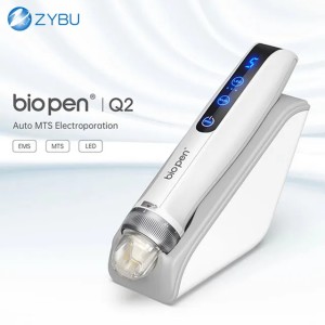 Bio Pen Q2 EMS Microneedle Therapy Tool - Professional Grade Electric Derma Pen Kit Including Multiple Pin Options & 2 LEDs Light Therapy for At-home Treatment