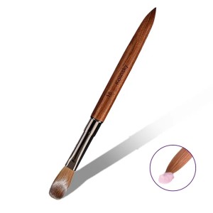100% Pure Kolinsky Hair Acrylic Nail Brush Sandalwood Handle Nail Brush for Acrylic Application and Acrylic Power Professional