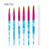 Aokitec Acrylic Nail Brush Kolinsky Hair Acrylic White Swirl Blue Handle with Pink Ferrule Round Shaped3299988