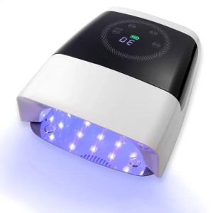 132W Cordless UV Nail Lamp Rechargeable Gel Lamp Professional LED Nail Light Dryer Auto Sensor Fast Curing for Home Salon 241223 (Red)