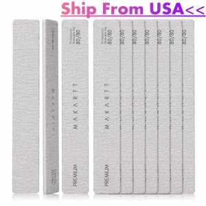 Makartt Nail File 10Pcs Emery Boards for Nails, 80 /80 100/180 Grit Professional Doubled Sides Coarse Toenail Filer Heavy Duty